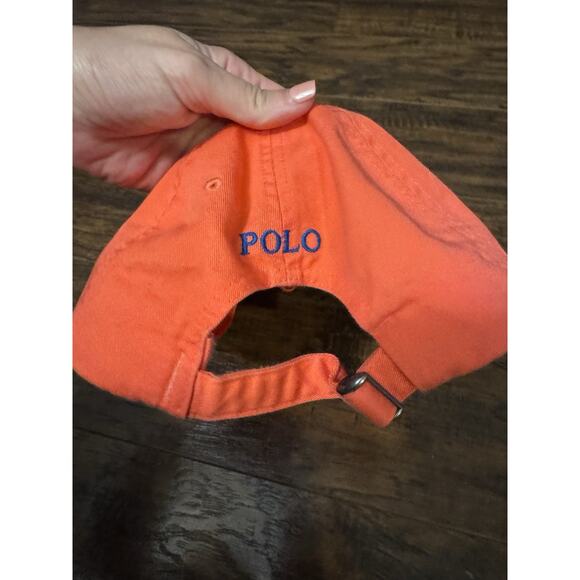 Polo Ralph Lauren Hat Cap Strapback Mens Adjustable Pink Salmon Blue Pony Golf - Picture 4 of 4